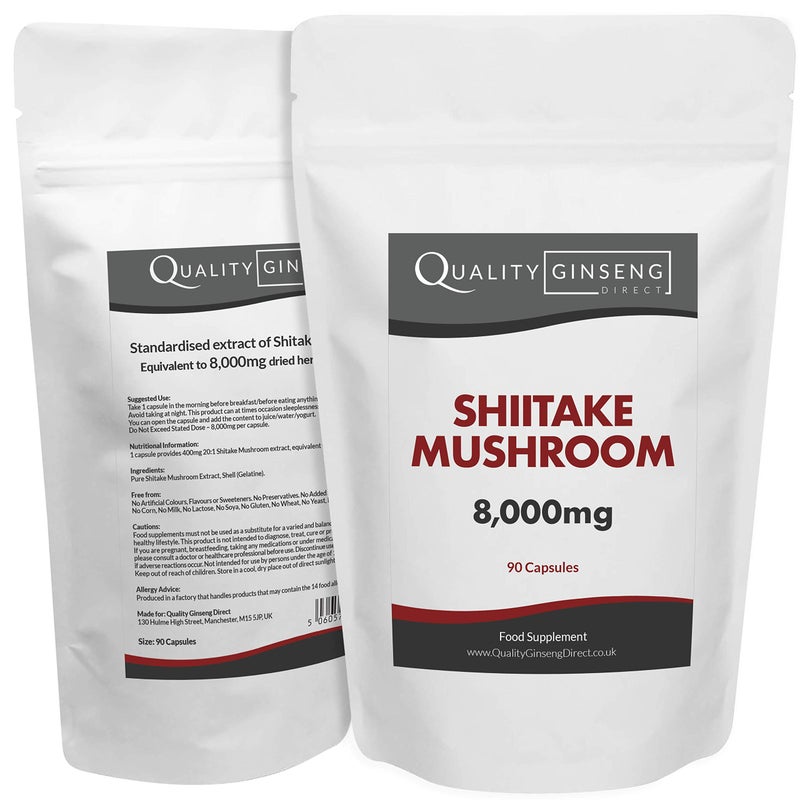 Shiitake Mushroom - 8,000mg Capsules - Powerful Formula (90 Capsules)